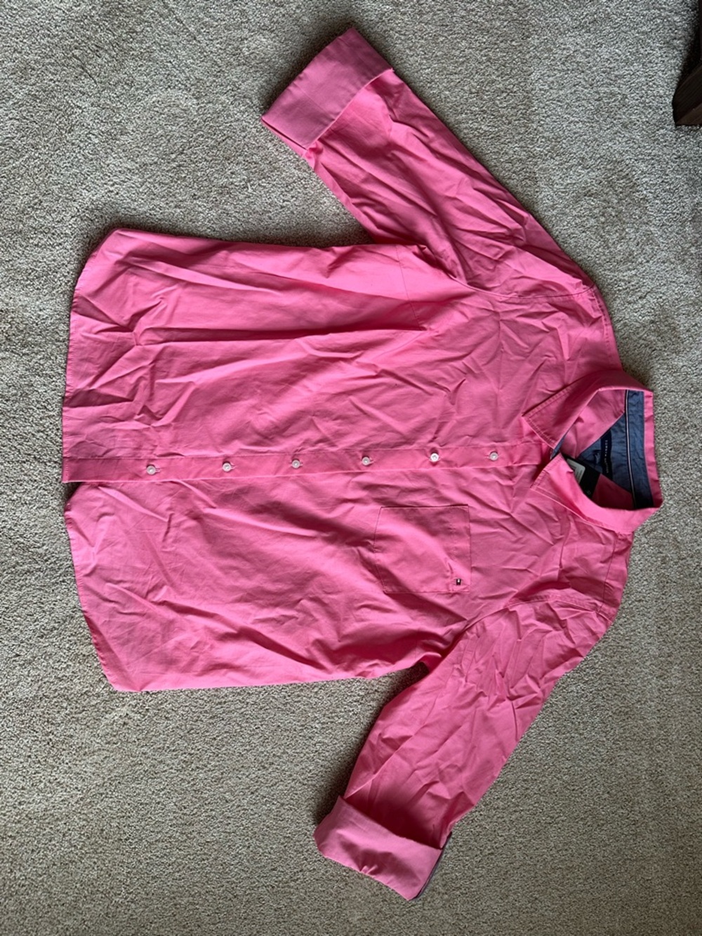 Tommy Hilfiger Coral-Pink Button-Front Shirt